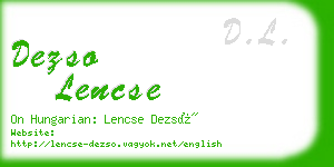dezso lencse business card